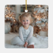 Glittery Gold Glam Name Photo セラミックオーナメント (裏面)