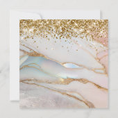 Glittery Gold Marbled Opal 50th Birthday 招待状 (裏面)