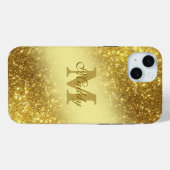 glittery golden personalized Case-Mate iPhoneケース (裏面 (横))