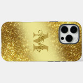 glittery golden personalized Case-Mate iPhoneケース (裏面 (横))