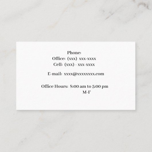 Glittery Lady Justice Lawyer名刺 名刺 (裏面)