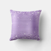 Glittery Lavender Faux Foil Business Logo クッション (裏面)