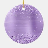 Glittery Lavender Faux Foil Business Logo Holiday セラミックオーナメント (裏面)