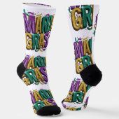 Glittery Mardi Gras Gras Women's T-Shirt, Purple G ソックス (傾斜あり)