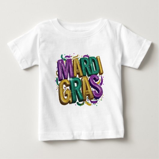 Glittery Mardi Gras Gras Women's T-Shirt, Purple G ベビーTシャツ (正面)
