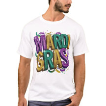 Glittery Mardi Gras Gras Women's T-Shirt, Purple G