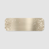 Glittery Pale Gold Foil Blank 名札 (正面)