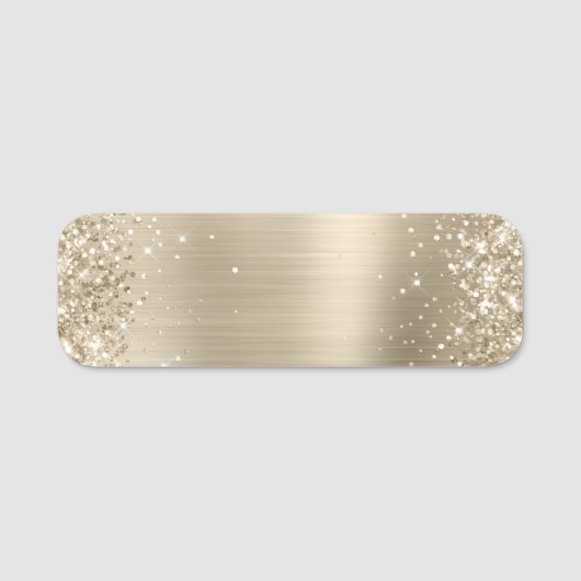 Glittery Pale Gold Foil Blank 名札 (正面)