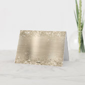Glittery Pale Gold Foil Bridesmaid サンキューカード (裏面)