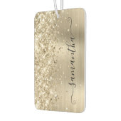 Glittery Pale Gold Foil Girly Signature Photo カーエアーフレッシュナー (左)