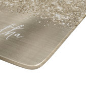 Glittery Pale Gold Glam Name カッティングボード (角)