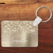 Glittery Pale Gold Glam Name キーホルダー (正面)