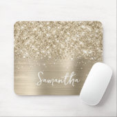Glittery Pale Gold Glam Name マウスパッド (マウス)