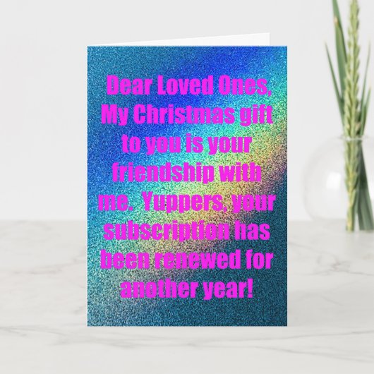 Glittery Rainbow Snarky Christmas Card シーズンカード (正面)