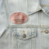 Glittery Rose Gold Foil Rectangle Logo 名札 (インサイチュ)