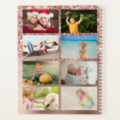 Glittery Rose Gold Glam 14 Photo Collage プランナー手帳 (裏面)