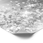 Glittery Silver Faux Foil Bridal Shower Welcome ポスター (角)