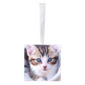 Glittery Silver Foil Fancy Monogram キューブオーナメント (右)