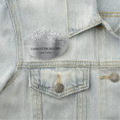 Glittery Silver Foil Rectangle Logo 名札 (インサイチュ)