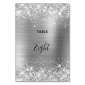 Glittery Silver Foil Wedding テーブルナンバー (正面)