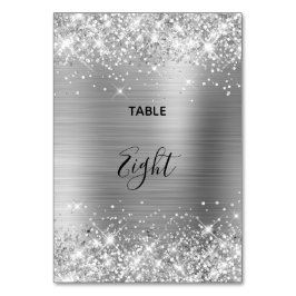 Glittery Silver Foil Wedding テーブルナンバー