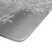 Glittery Silver Glam Name カッティングボード (角)