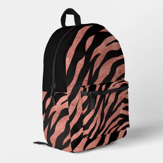 Glittery Zebra Pattern  プリントバックパック (裏面左端)