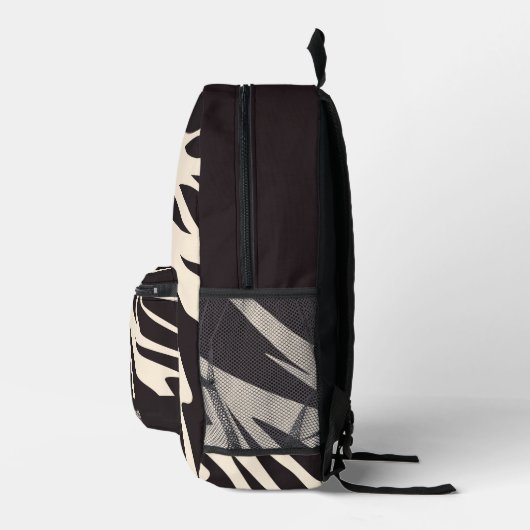 Glittery Zebra Pattern  Printed Backpack プリントバックパック (右)