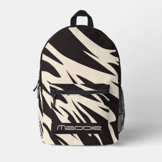 Glittery Zebra Pattern  Printed Backpack プリントバックパック