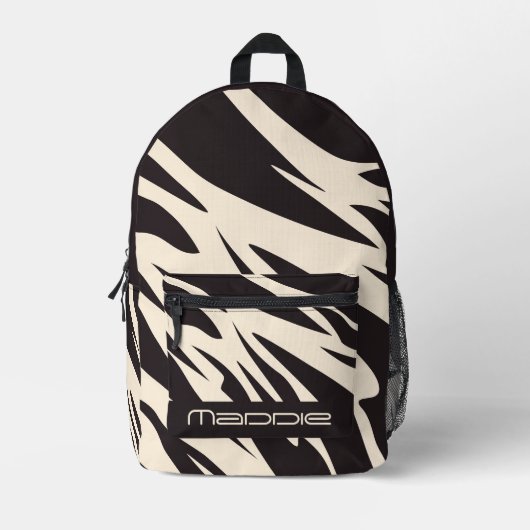 Glittery Zebra Pattern  Printed Backpack プリントバックパック (正面)