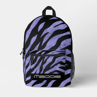 Glittery Zebra Pattern  Printed Backpack プリントバックパック