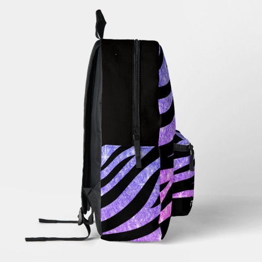 Glittery Zebra Pattern  Printed Backpack プリントバックパック (左)