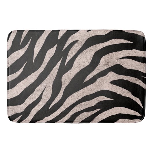 Glittery Zebra Stripes Pattern バスマット (正面)