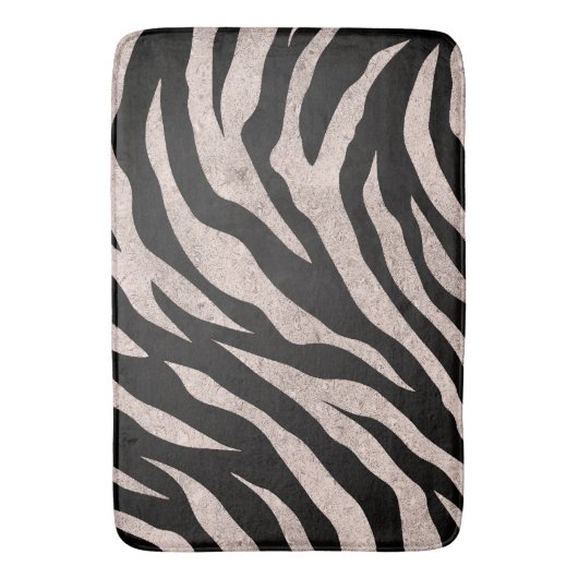 Glittery Zebra Stripes Pattern バスマット (正面縦)