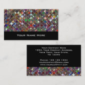 Glitzタイル数々のカラーの名刺ブラック 名刺 (正面/裏面)