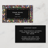 Glitzタイル数々のカラー黒長方形 名刺 (正面/裏面)