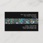 Glitzタイル数々のカラー2タイルストライプブラック 名刺 (裏面)