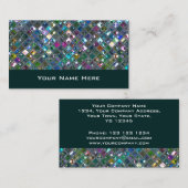 Glitzタイル数々のカラー2名刺ティール（緑がかった色） 名刺 (正面/裏面)