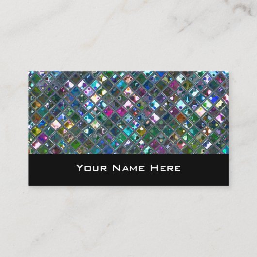 Glitzタイル数々のカラー2名刺ブラック 名刺 (正面)