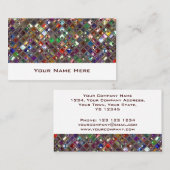 Glitzタイル数々の色の名刺ホワイト 名刺 (正面/裏面)