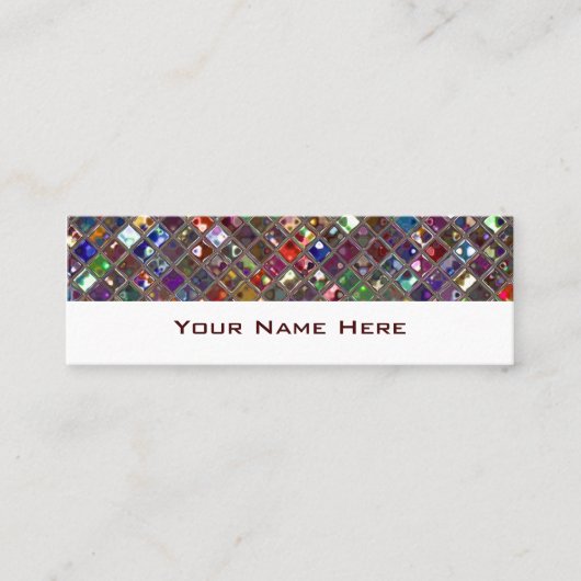 Glitzタイル数々の色スキニーホワイト スキニー名刺 (正面)