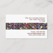 Glitzタイル数々の色瓦ストライプ白 名刺 (裏面)