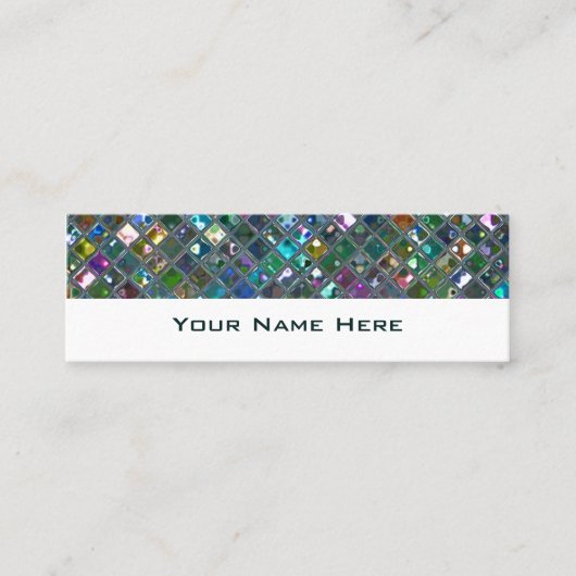 Glitzタイル数々の – 着色2スキニーホワイト スキニー名刺 (正面)