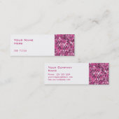 Glitzタイル熱ピンク1サイドスキニーホワイト スキニー名刺 (正面/裏面)