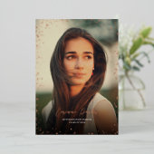 Glitzモダン卒業写真フォイル発表 箔招待状 (立ち正面)