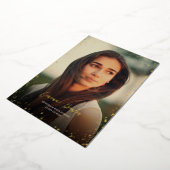 Glitzモダン卒業写真フォイル発表 箔招待状 (回転した状態)