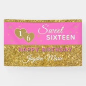 Glitz!! オリジナルSweet 16バースデーバナー 横断幕 (横)
