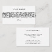 Glitz "シルバー"ビジネスストライプカードホワイトバック 名刺 (正面/裏面)