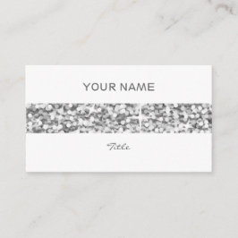 Glitz "シルバー"ビジネスストライプカードホワイトバック 名刺