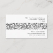 Glitz "シルバー"ビジネスストライプカードホワイト 名刺 (裏面)